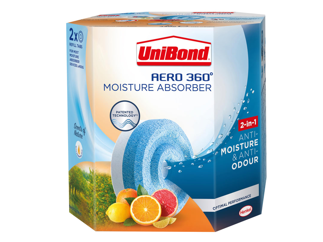 UniBond AERO 360º Moisture Absorber Citrus Refills (Pack 2) 3005117