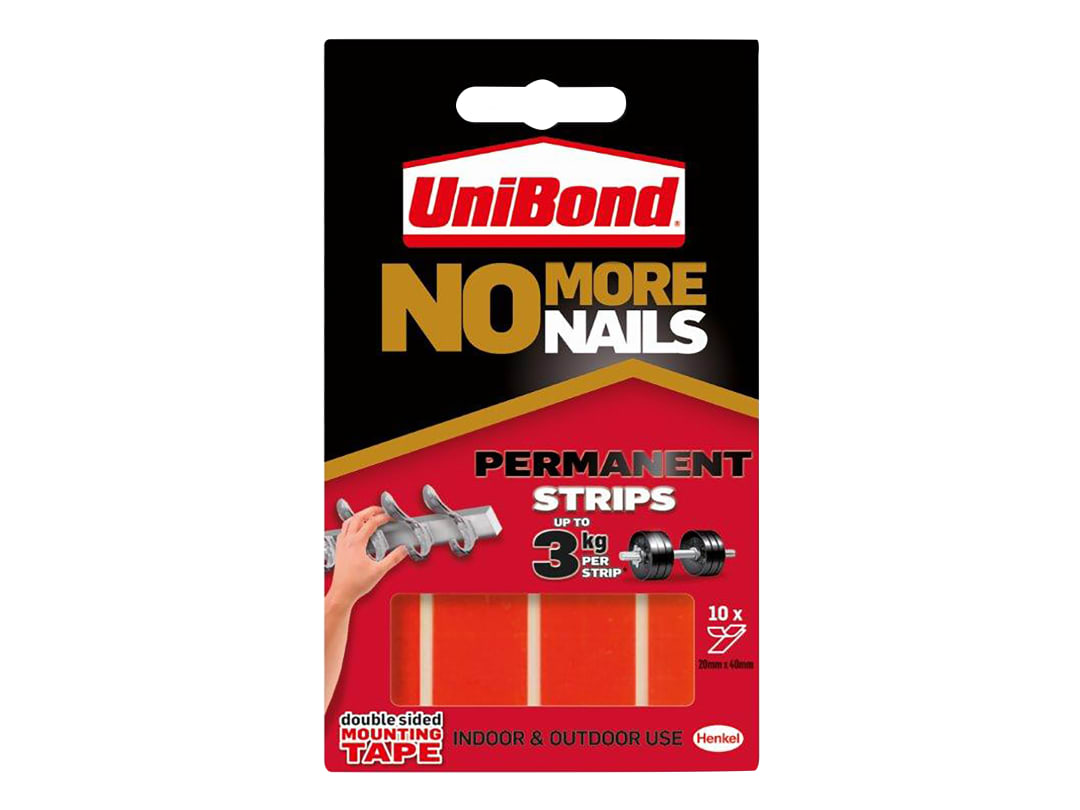 UniBond No More Nails Permenant Double Sided Strips 12 x 50mm 2675503