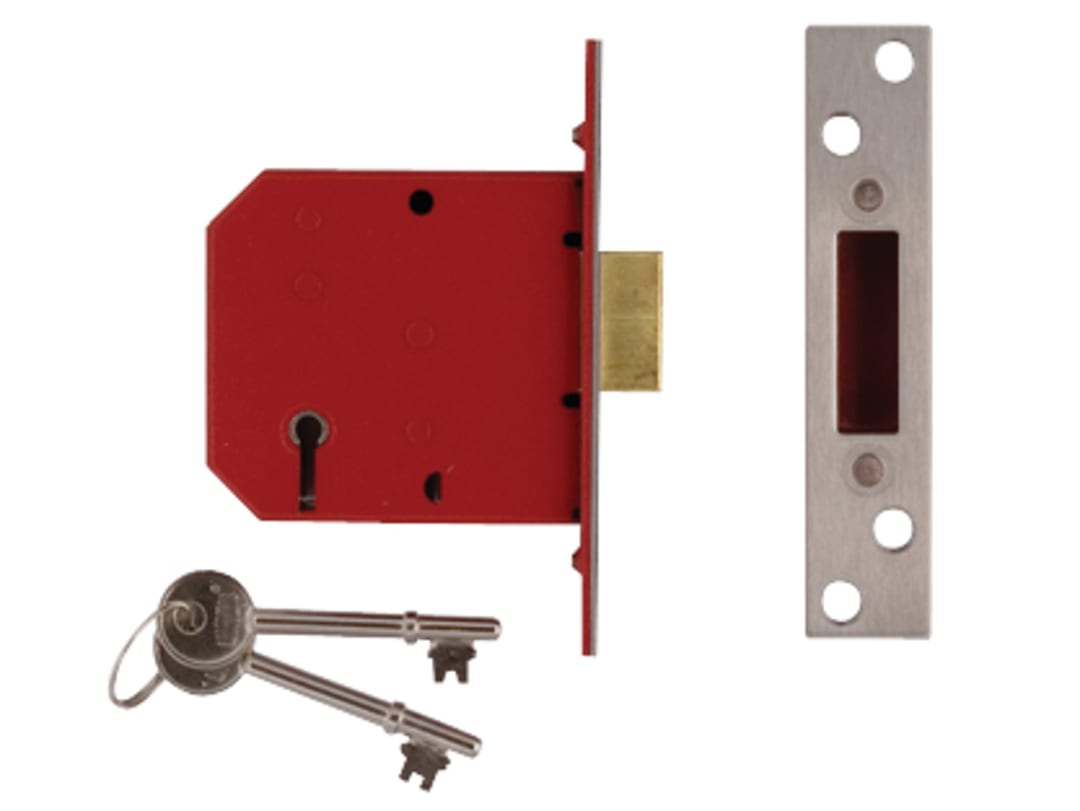 UNION 2101 5 Lever Mortice Deadlock Satin Brass Finish 77.5mm 3in Box J2101-PL-3.00