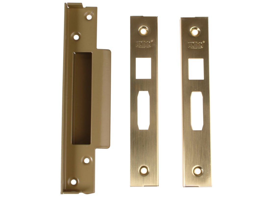 UNION StrongBOLT 2200 Mortice Sashlock Rebate Kit 13mm Polished Brass Box J2200REB-0.5-PL