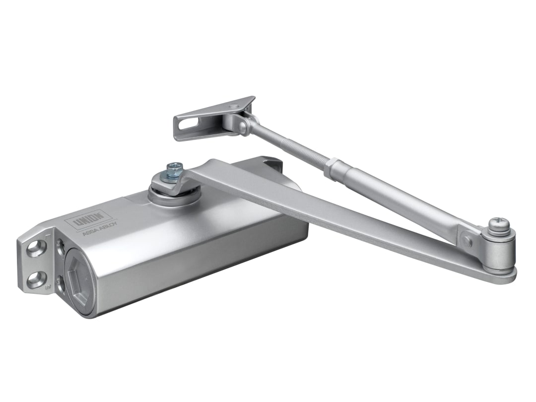 UNION CE3F Fixed Size 3 Rack & Pinion Door Closer Silver J-CE3F-SIL