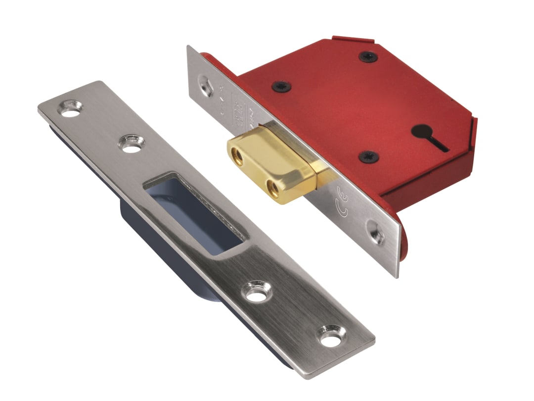 UNION StrongBOLT 2103S 3 Lever Mortice Deadlock Stainless Steel 68mm 2.5in Visi Y2103S-SS-2.5