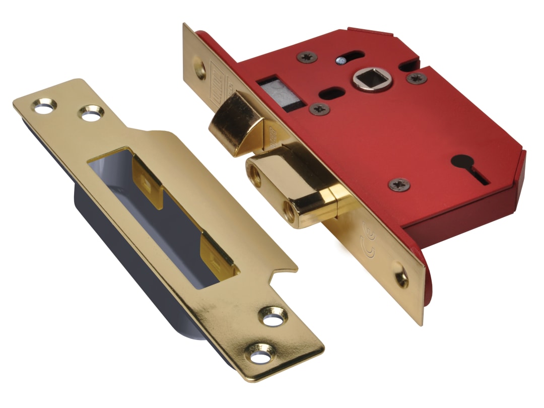 UNION StrongBOLT 2203S 3 Lever Mortice Sashlock Polished Brass 81mm 3in Visi Y2203S-PB-3.0