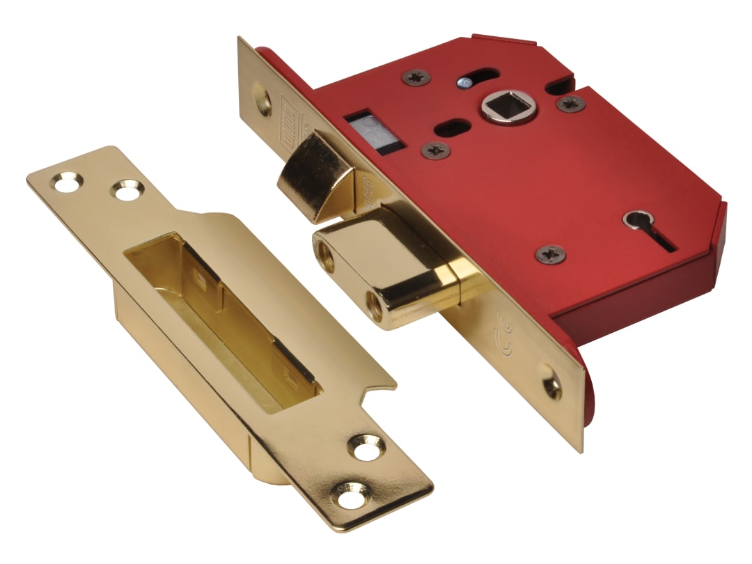 UNION StrongBOLT 2205S 5 Lever Mortice Sashlock Polished Brass 68mm 2.5in Visi Y2205S-PB-2.5