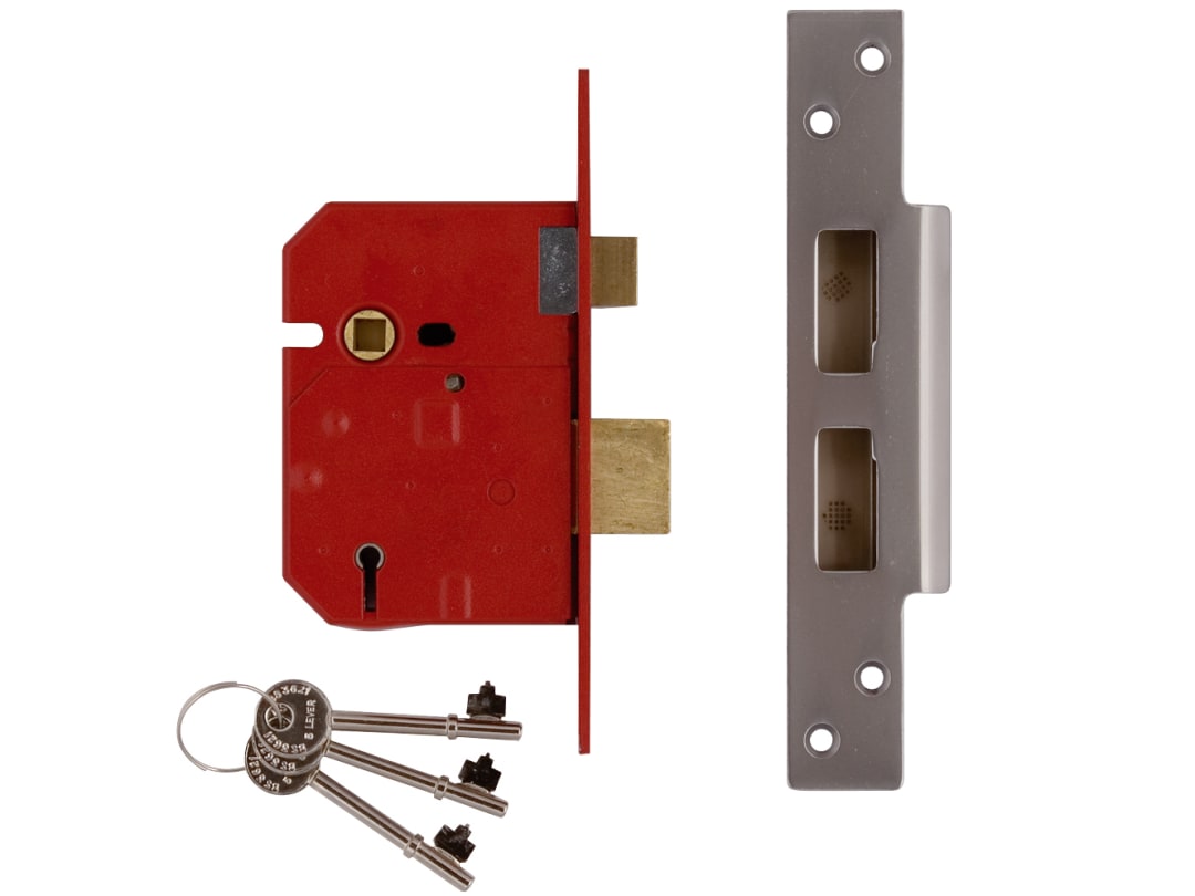 UNION 2234E 5 Lever BS Mortice Sashlock Satin Chrome Finish 67mm 2.5in Visi Y2234E-SC-2.50
