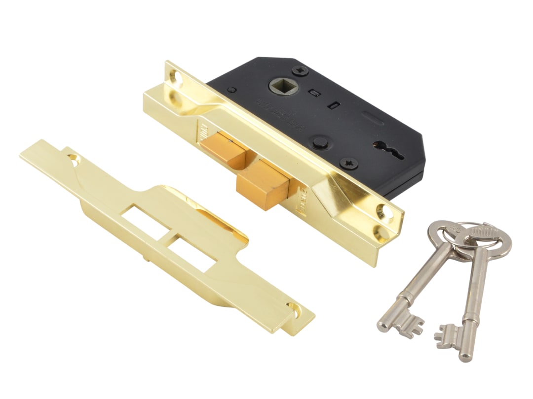 UNION 2242 2 Lever Mortice Rebated Sashlock Electro Brass 65.5mm 2.5in Visi Y2242-EB-2.50