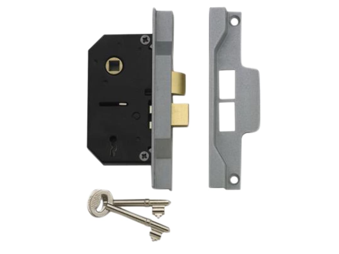 UNION 2242 2 Lever Mortice Rebated Sashlock Silver Enamel 78.5mm 3in Visi Y2242-SE-3.00