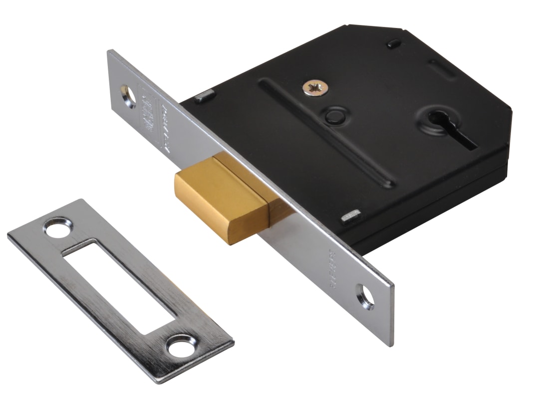 UNION ES-DL Essentials 3 Lever Mortice Deadlock Chrome 65mm 2.5in Visi Y-ES-DL-CH-2.5