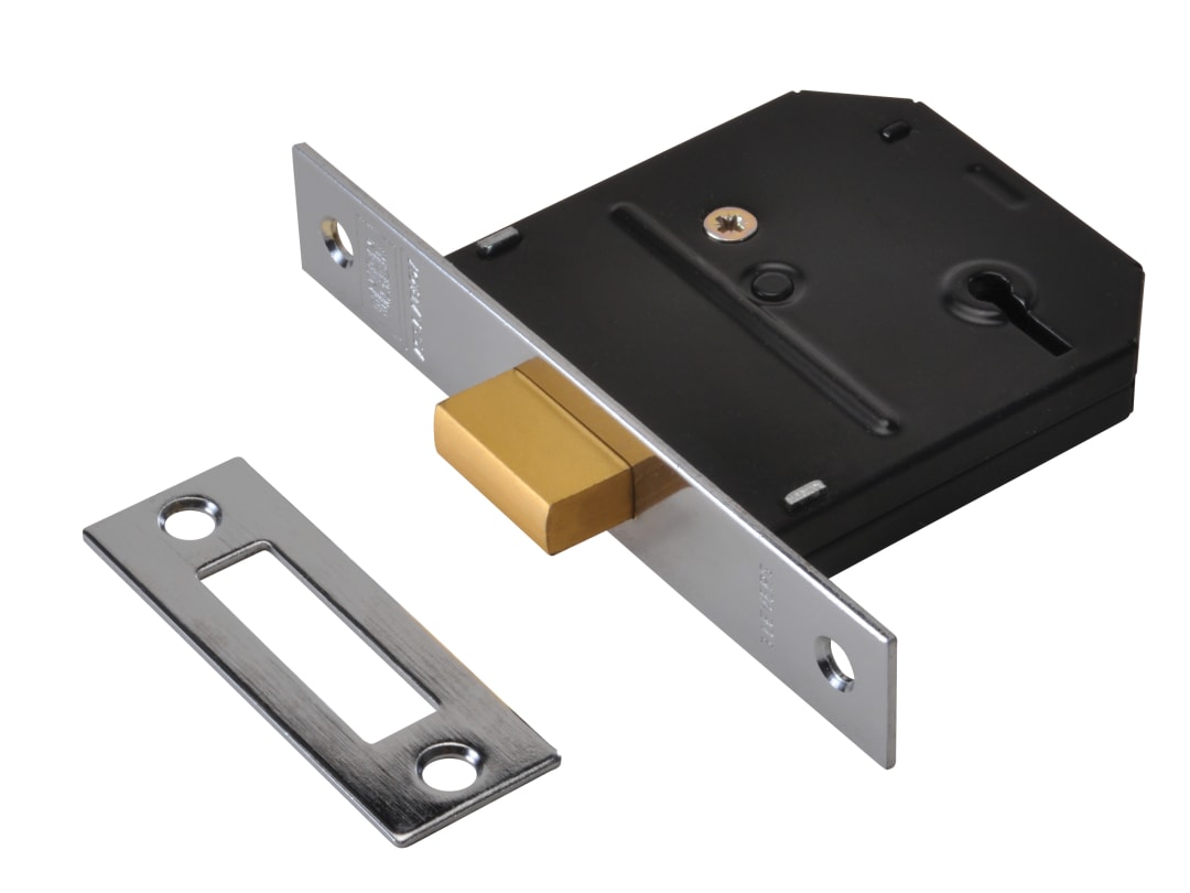 UNION ES-DL Essentials 3 Lever Mortice Deadlock Polished Brass 65mm 2.5in Visi Y-ES-DL-PB-2.5
