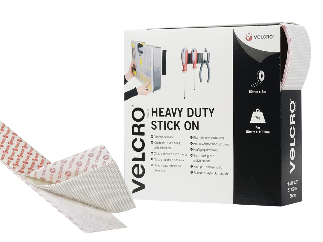 VELCRO® Brand VELCRO® Brand Heavy-Duty Stick On Tape 50mm x 5m White 60244
