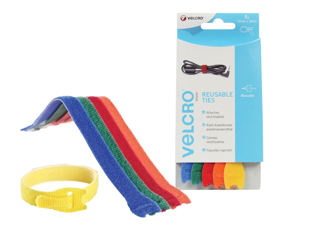 VELCRO® Brand VELCRO® Brand ONE-WRAP® Reusable Ties (5) 12mm x 20cm Multi-Colour 60250