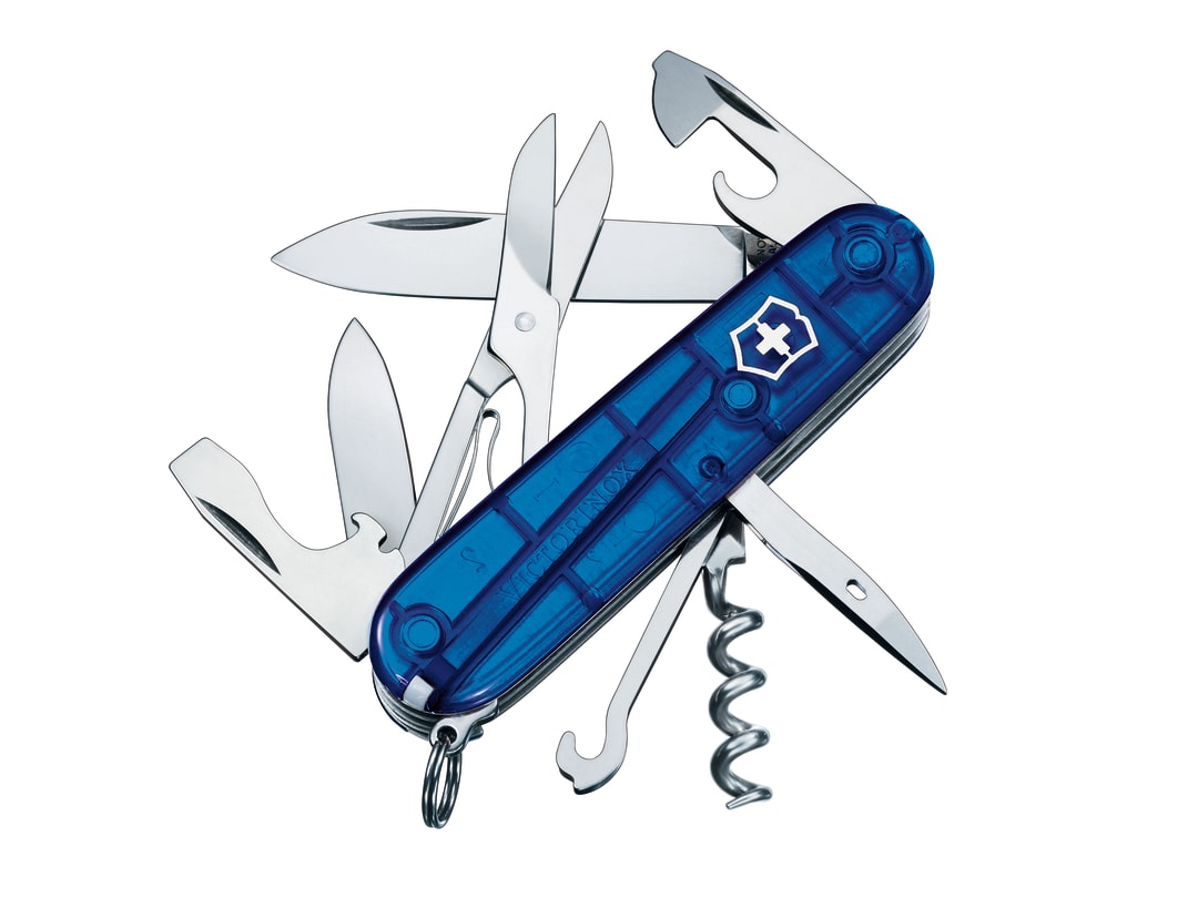 Victorinox Climber Swiss Army Knife Translucent Blue Blister Pack 1.3703.T2B1