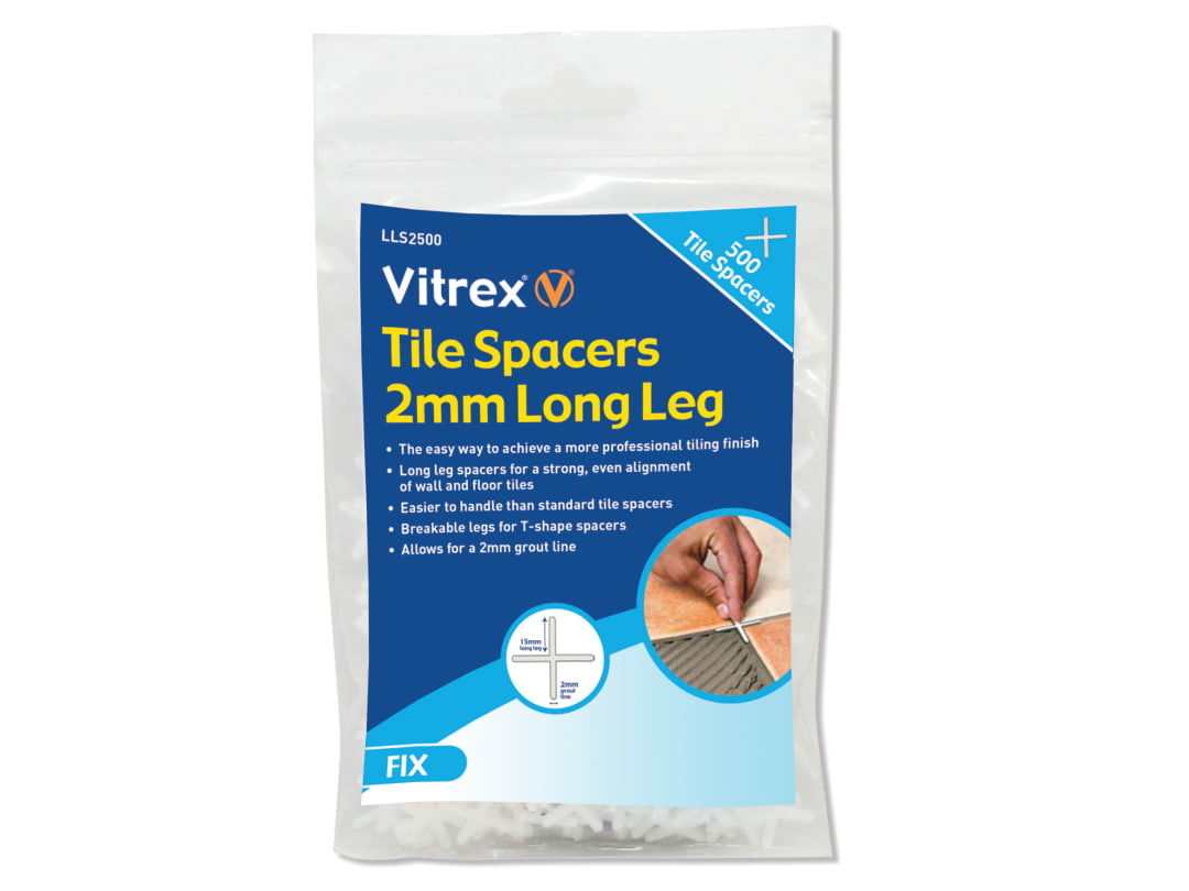 Vitrex Long Leg Spacer 2mm (Pack 500) LLS2500
