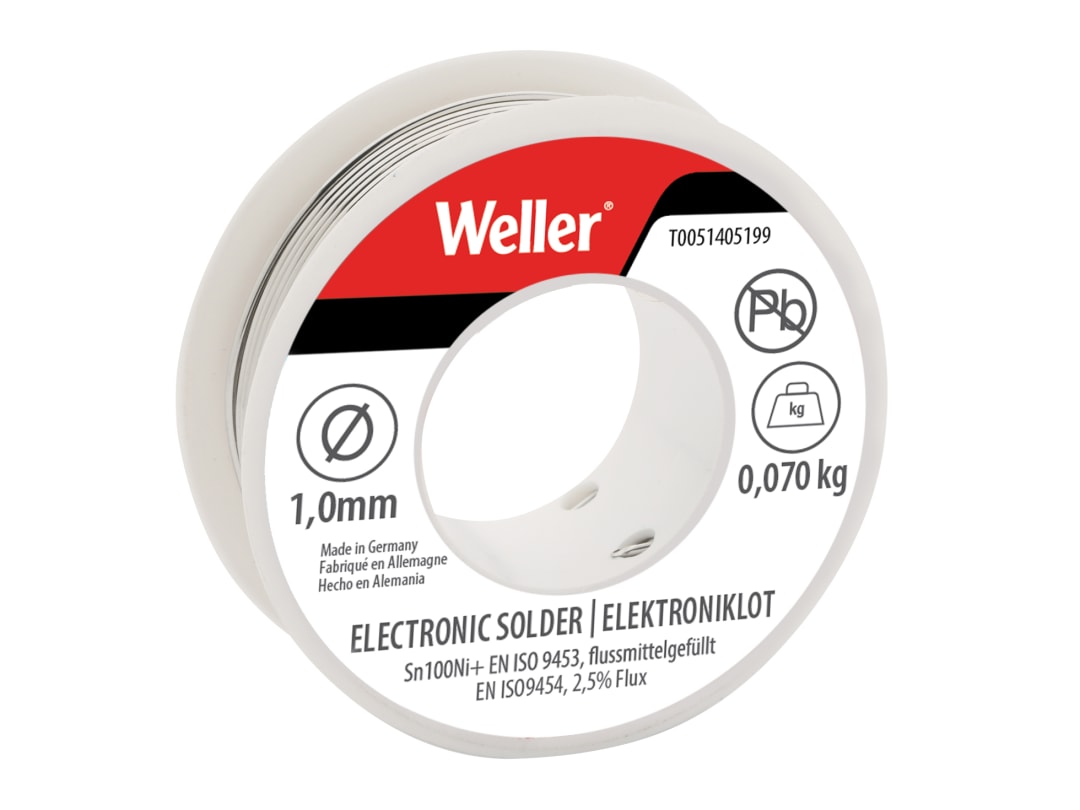 Weller Electronic Lead-Free Solder Sn100Ni100+, 1mm 70g T0051405199