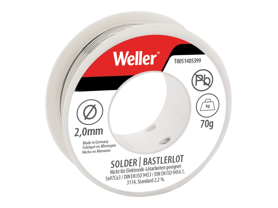 Weller Electronic Lead-Free Solder Sn97Cu3, 2mm 70g T0051405399