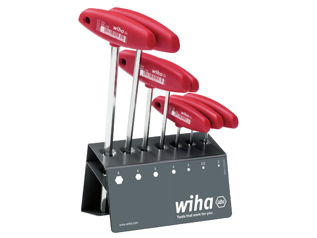Wiha L-key with T-handle Set, 8 Piece 00953
