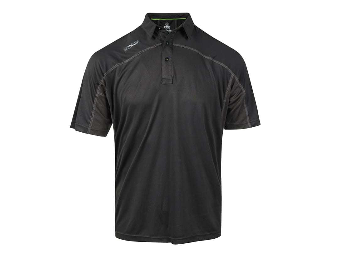 Apache Langley Black Performance Polo Shirt - L (41/43in) LANGLEY L