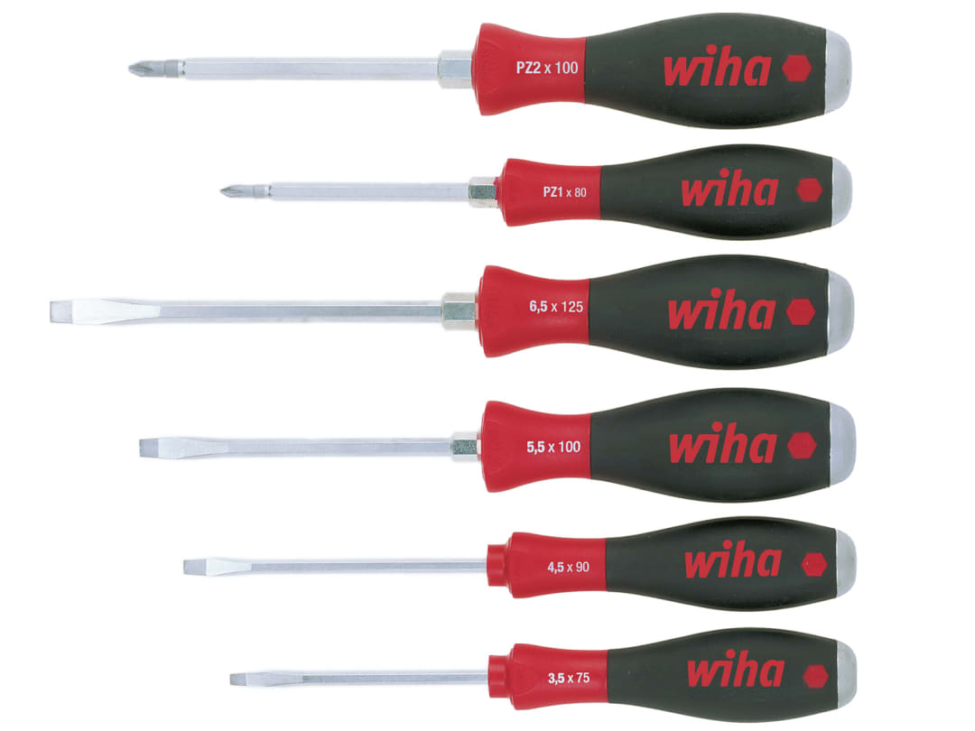 Wiha SoftFinish® SL/PZ Hex Blade Screwdriver Set, 6 Piece 21251