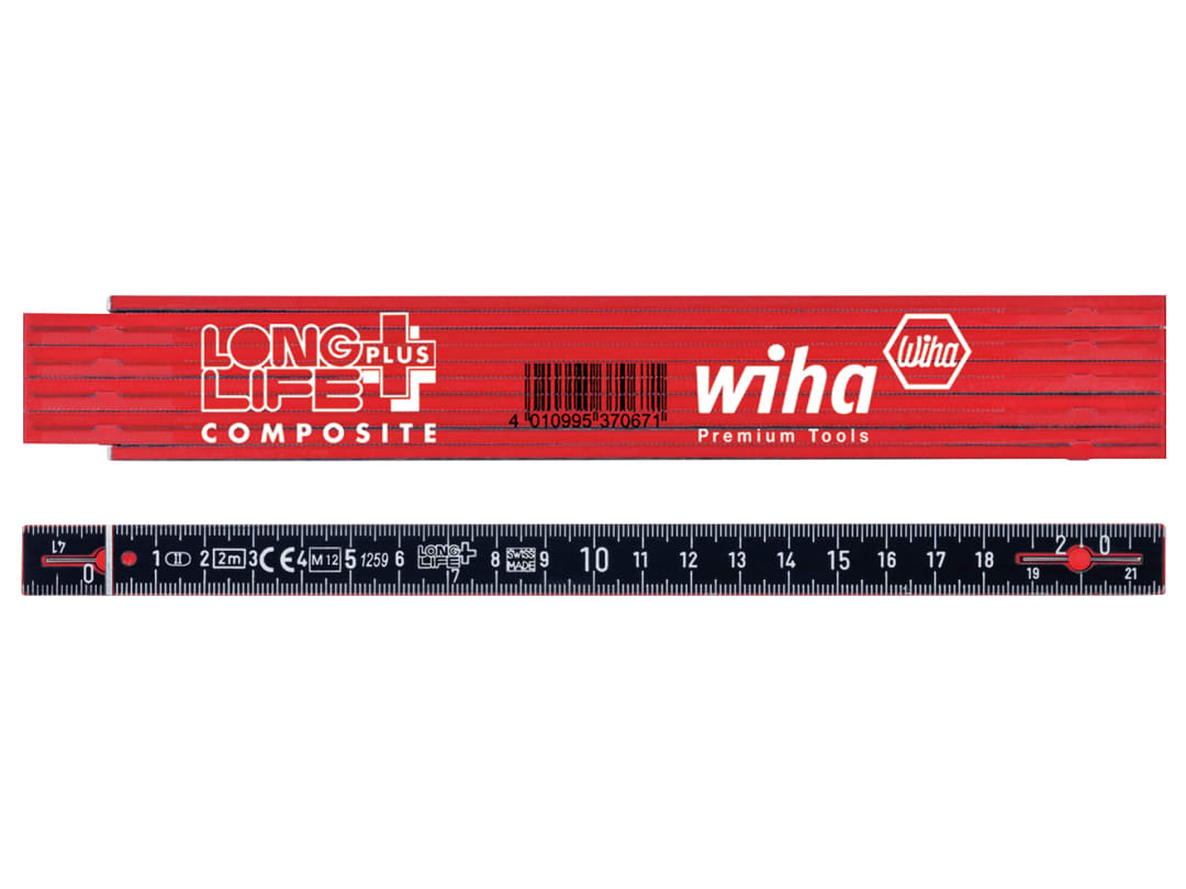 Photos - Tape Measure and Surveyor Tape Wiha LongLife Plus Composite Folding Ruler 2m 37067 