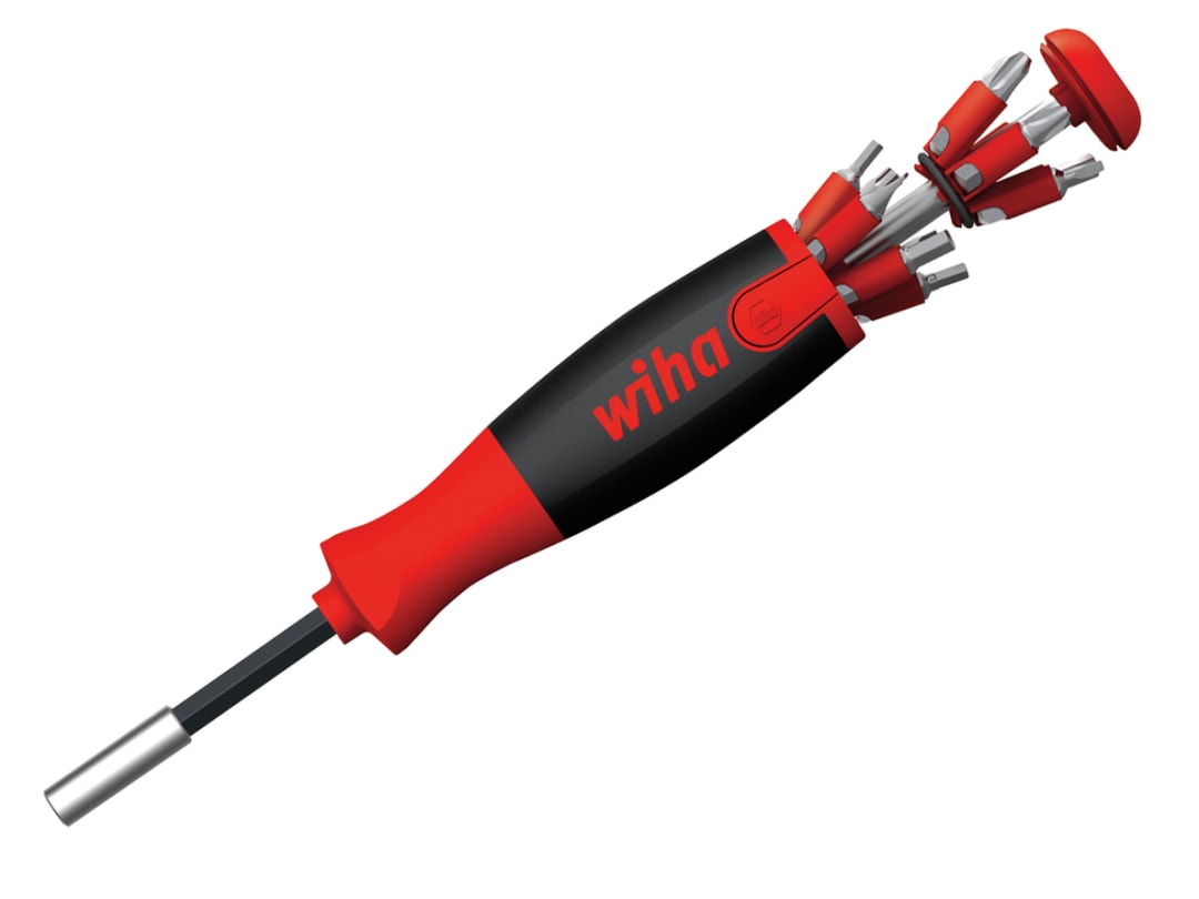 Wiha LiftUp 25 Magnetic Screwdriver with Bit Magazine (SL, PH, PZ, TX, Hex) 38606