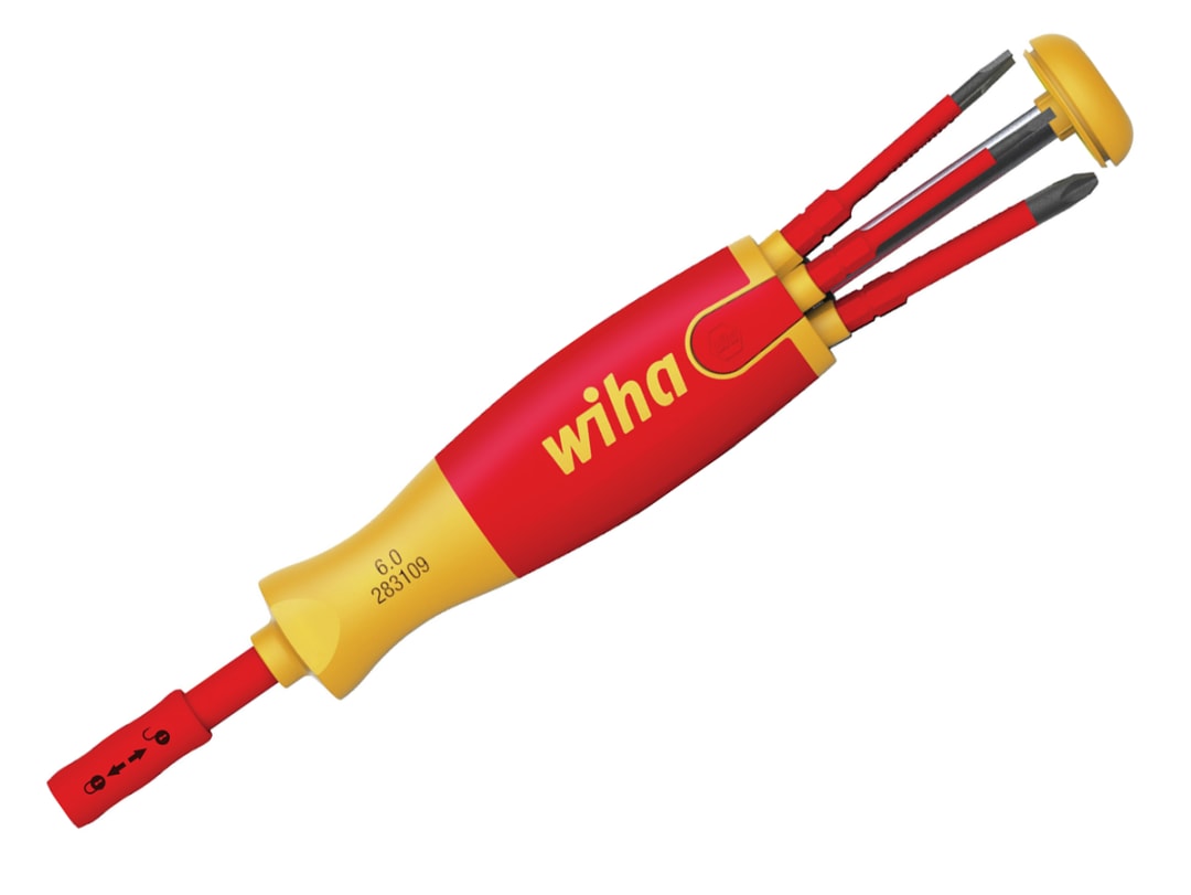 Wiha LiftUp electric Bit Magazine SL/PH Screwdriver Set, 6 Piece 38612