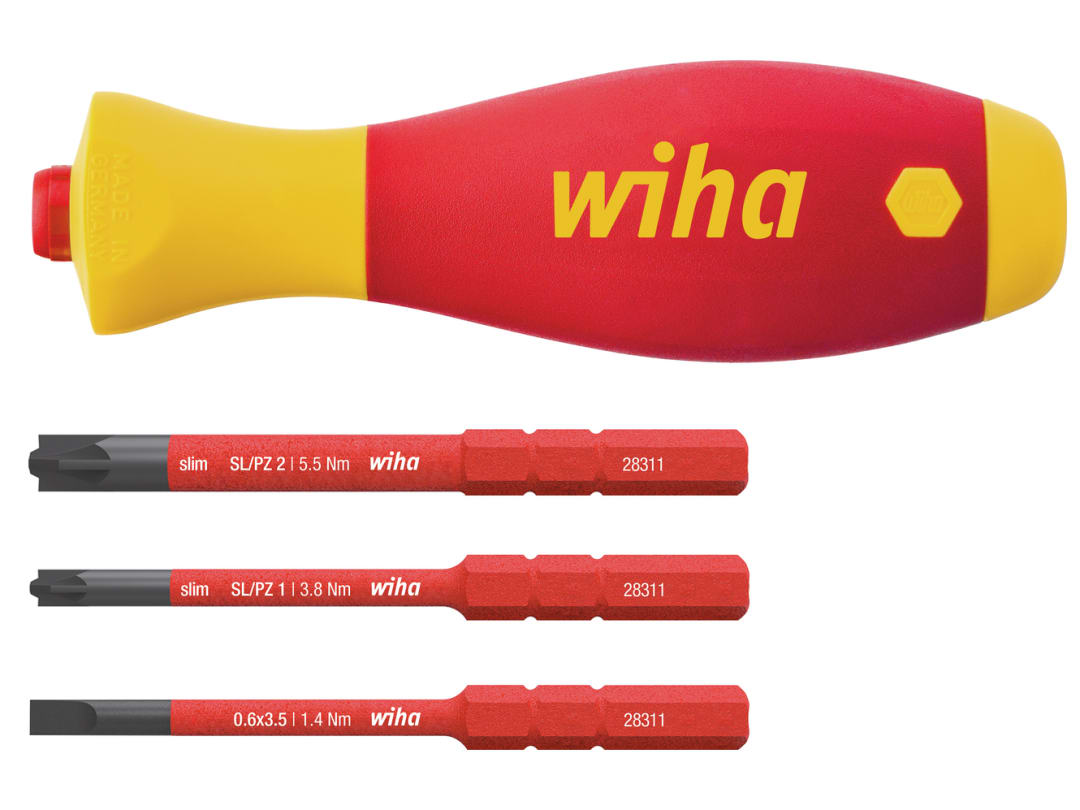 Wiha SoftFinish® electric slimVario Screwdriver Set, 4 Piece 43449