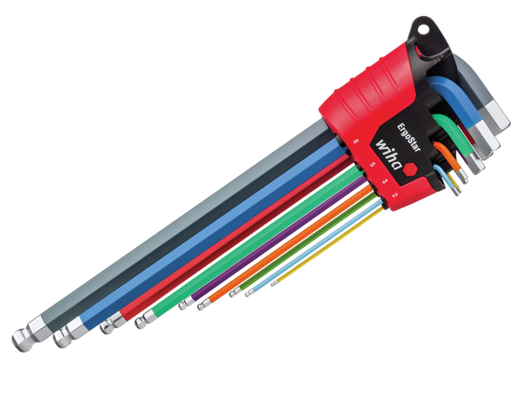 Wiha ErgoStar Colour Hex Ball End L-key Set, 9 Piece 43849