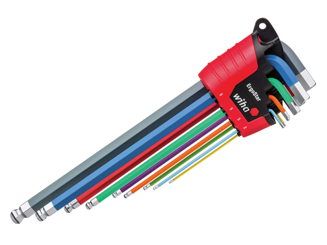 Wiha ErgoStar MagicRing® Colour Hex Ball End L-key Set, 9 Piece 43850