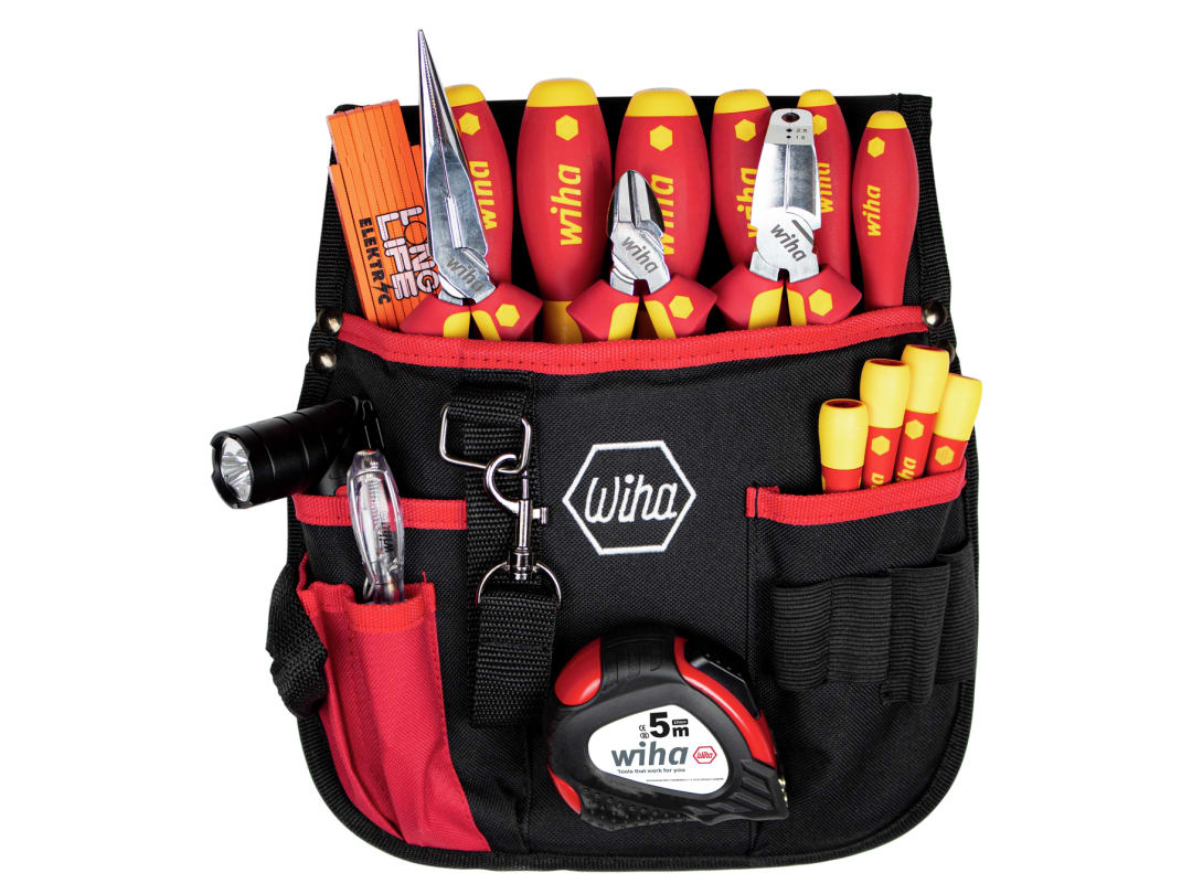 Wiha Electrician Tool Set, 18 Piece (inc. Belt Pouch) 44574