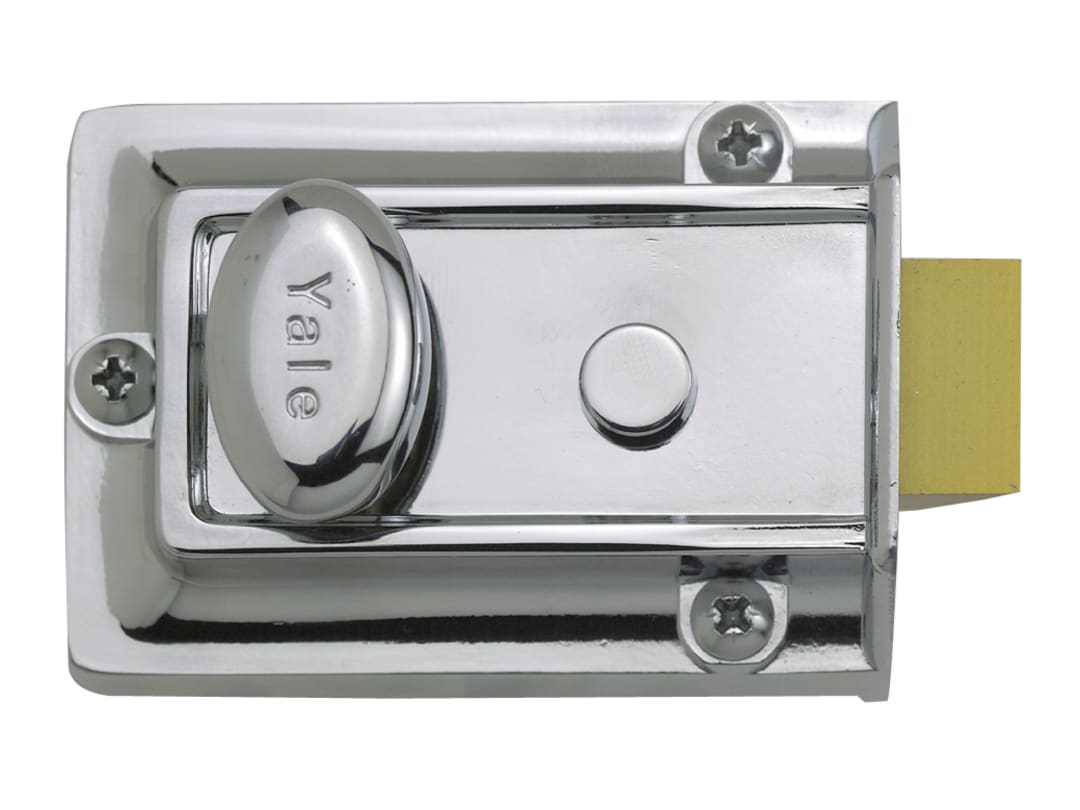 Yale Locks P77 Traditional Nightlatch 60mm Backset Chrome Finish Box 6.30077E+11