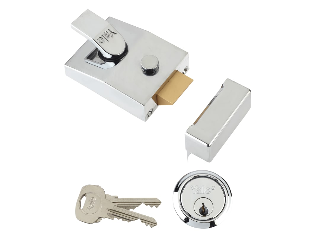 Yale Locks 89 Deadlock Nightlatch 60mm Backset Chrome Finish Box 6.30089E+11