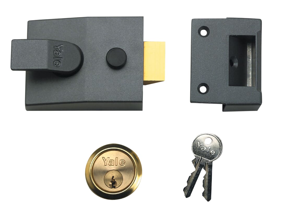Yale Locks 89 Deadlock Nightlatch 60mm Backset DMG Finish Satin Chrome Cylinder Box 6.30089E+11