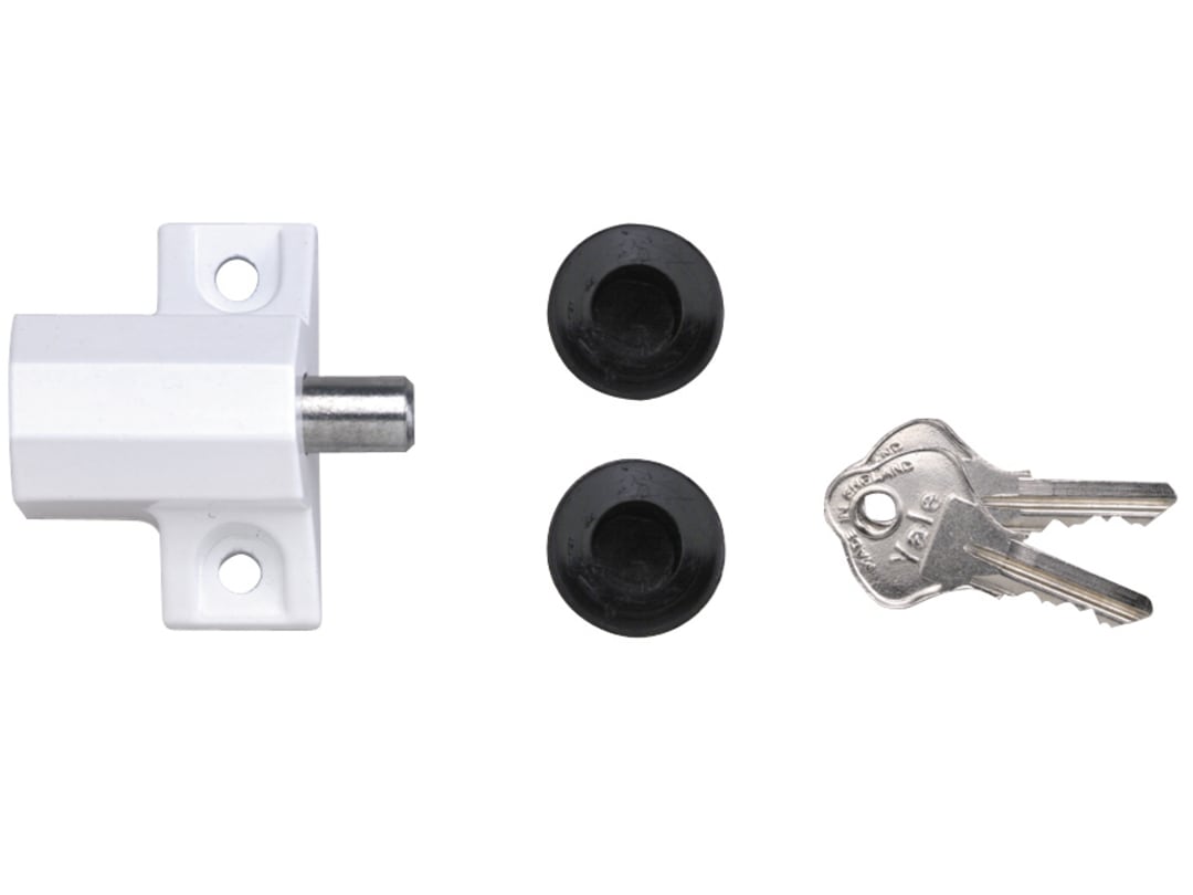 Yale Locks P114 Patio Door Lock White Finish Visi-pack 7.20114E+11