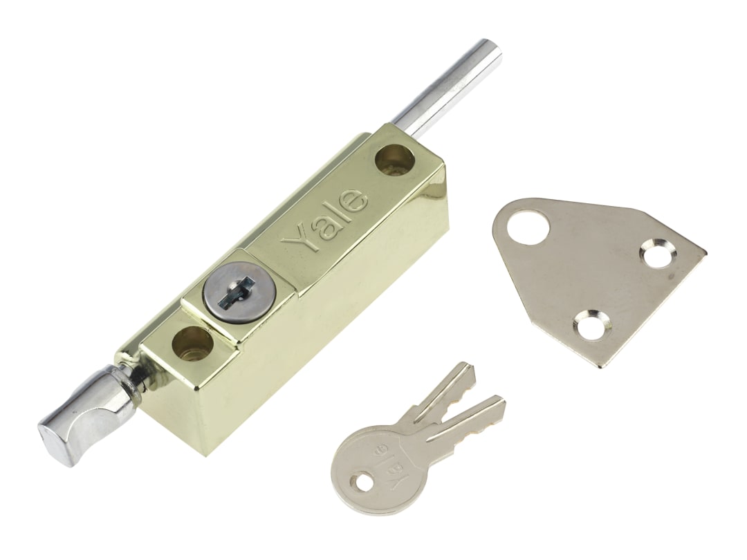 Yale Locks P124 Door Push Bolt Brass Finish Visi 7.20124E+11