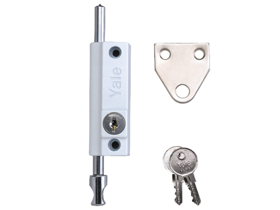 Yale Locks P124 Door Push Bolt White Finish Visi 7.20124E+11
