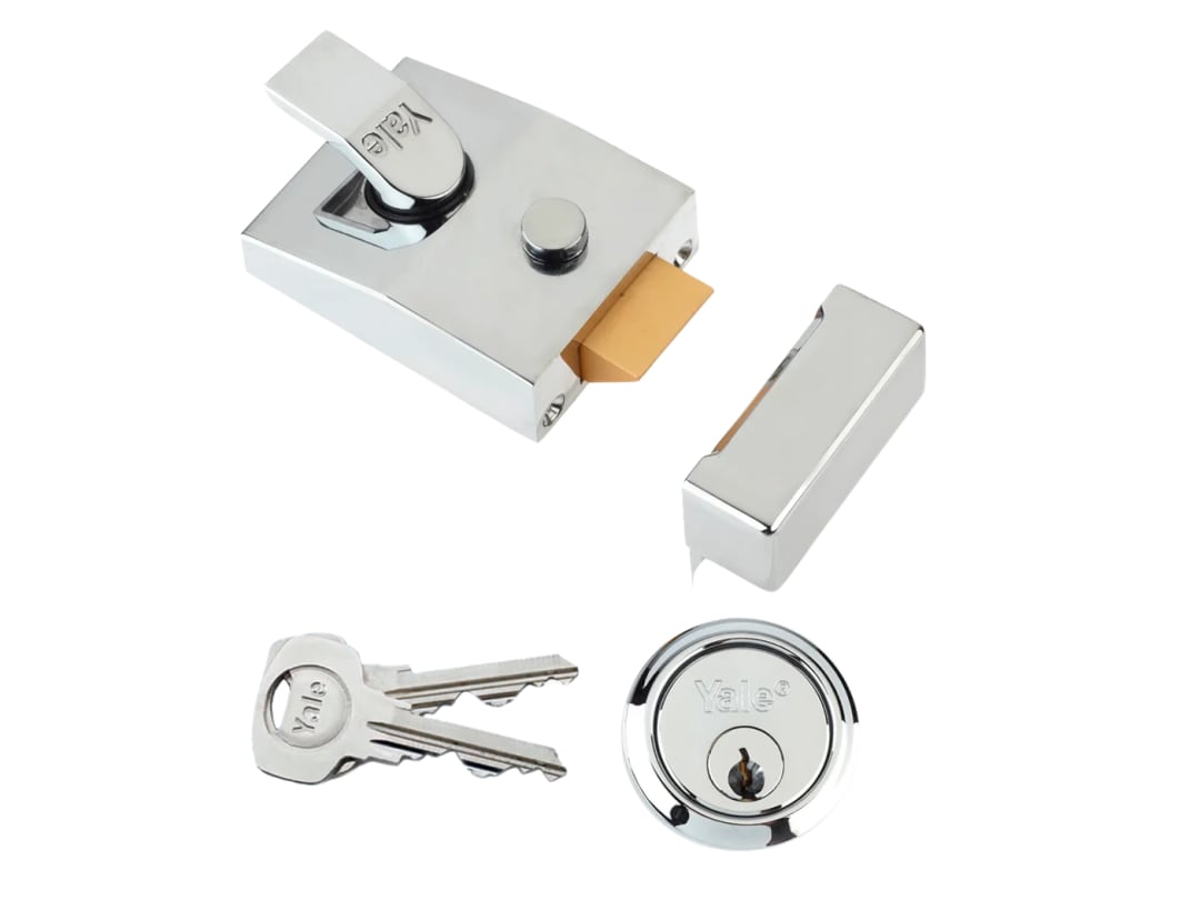 Yale Locks P89 Deadlock Nightlatch 60mm Backset Chrome Finish Visi 6.30089E+11