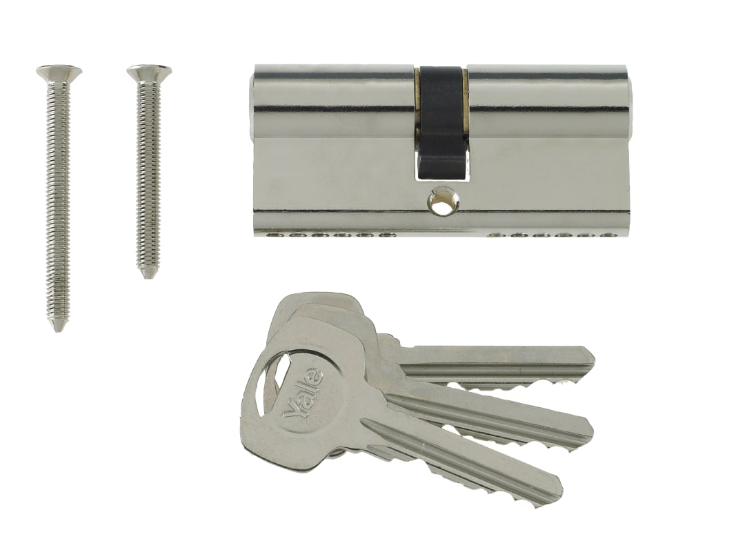 Yale Locks Euro Double Cylinder Kitemark 40 x 50 (100mm) Nickel Plated Visi PKM4050-NP
