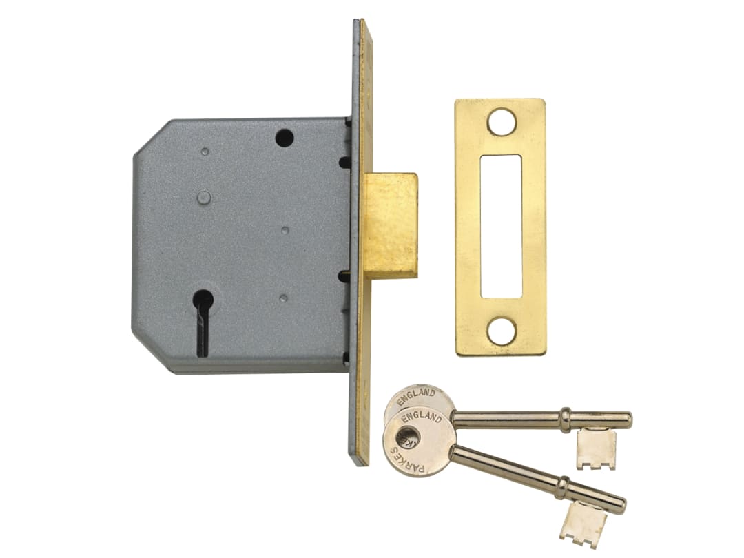 Yale Locks PM322 3 Lever Mortice Deadlock Polished Brass 65mm 2.5in 6.50322E+11
