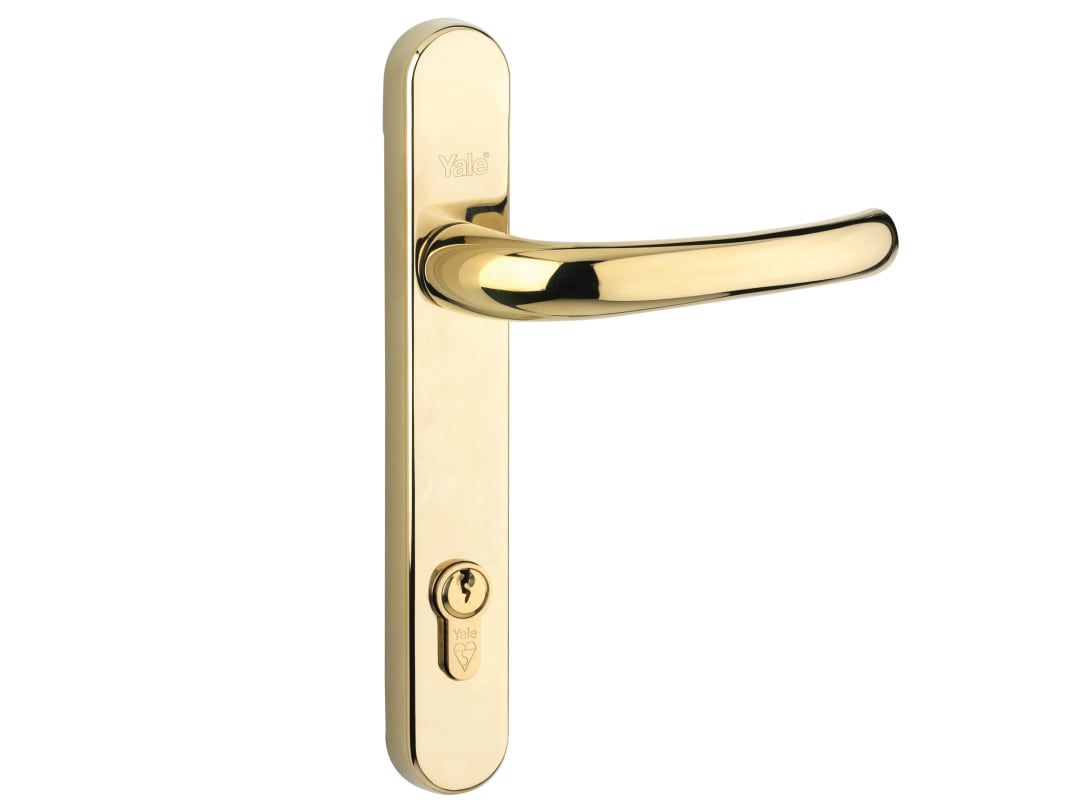 Yale Locks Retro Door Handle PVCu Polished PVD Gold Finish P-PVC-RH-PGF