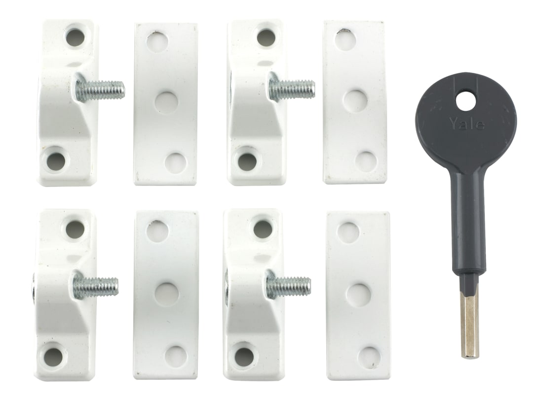 Yale Locks 8K118 Economy Window Lock White Finish Pack of 4 Visi V-8K118-4-WE