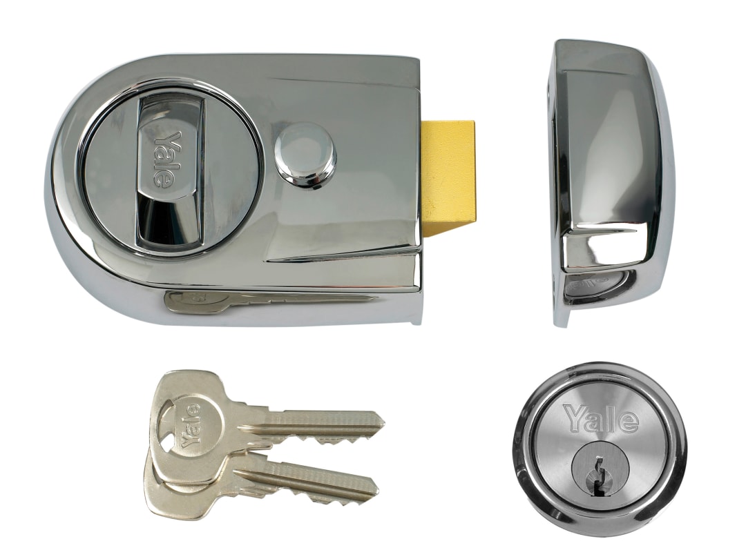 Yale Locks Y3 Nightlatch Modern 60mm Backset Polished Chrome Finish Visi P-Y3-CH-CH-60
