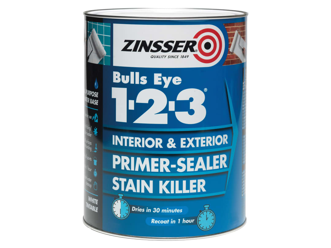 Zinsser Bulls Eye® 1-2-3 Primer & Sealer Paint White 5 litre ZN7040001A1