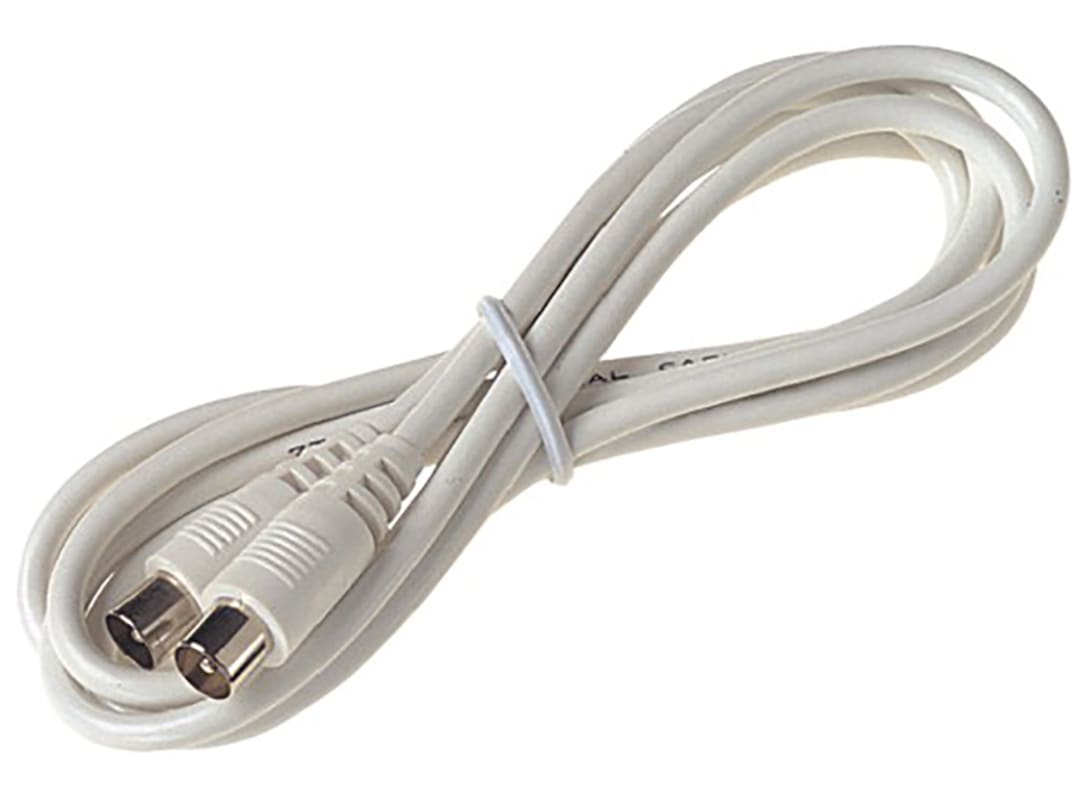 Dencon Male To Male Coax Lead 4m White 7076 7076