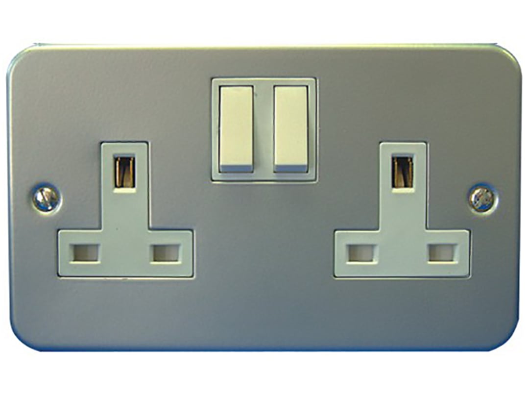 Dencon Metal-Clad Switched Socket 2 Gang 13A 4439NB 4439NB