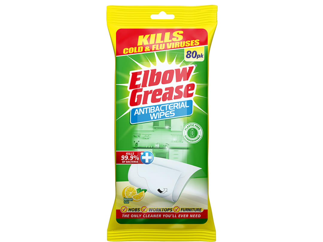 Elbow Anti-Bacterial Multi-Surface Wipes Lemon x 80 EG185 EG185