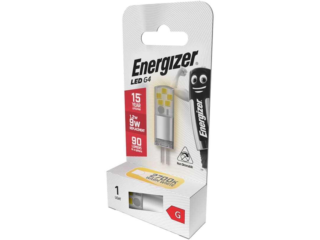 Energizer® LED G4 90 Lumens 1.2W 2700K S18744 S18744