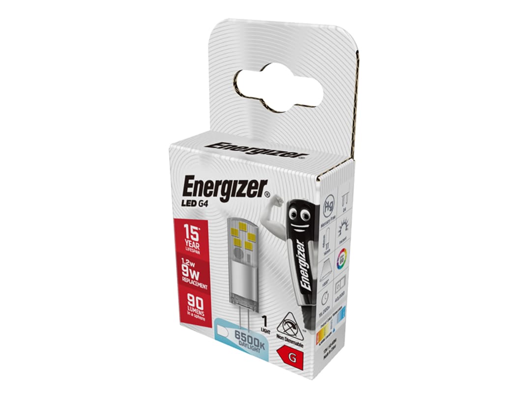 Energizer® LED G4 90 Lumens 1.2W 6500K S18745 S18745