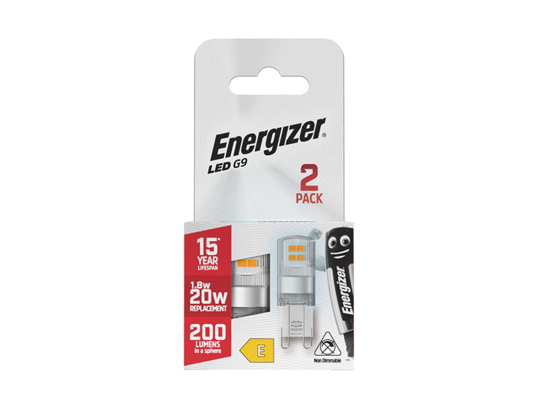 Energizer® LED G9 200 Lumens 1.8W 6500K x 2 S29490 S29490