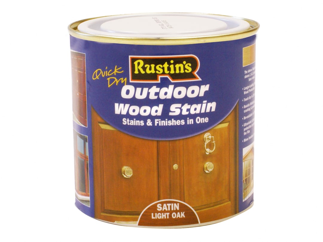 Rustins Quick Dry Exterior Woodstain Satin Light Oak 250ml ESLO250