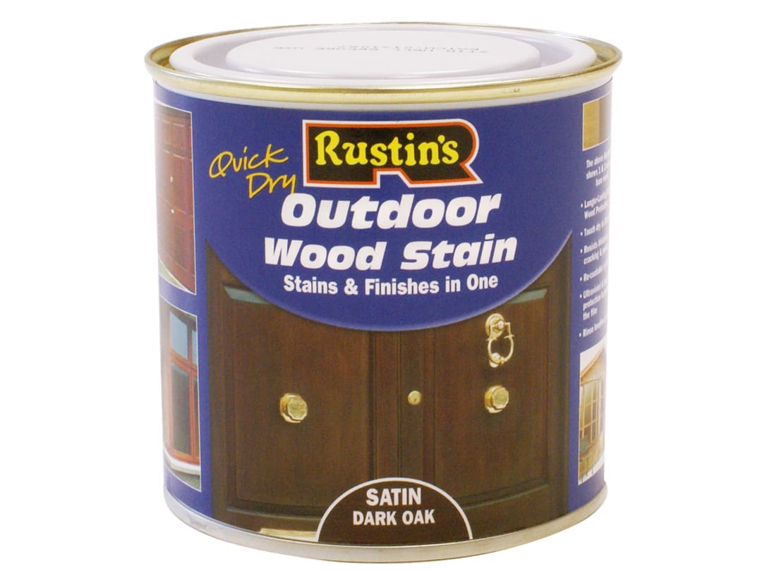 Rustins Quick Dry Exterior Woodstain Satin Dark Oak 250ml ESDO250